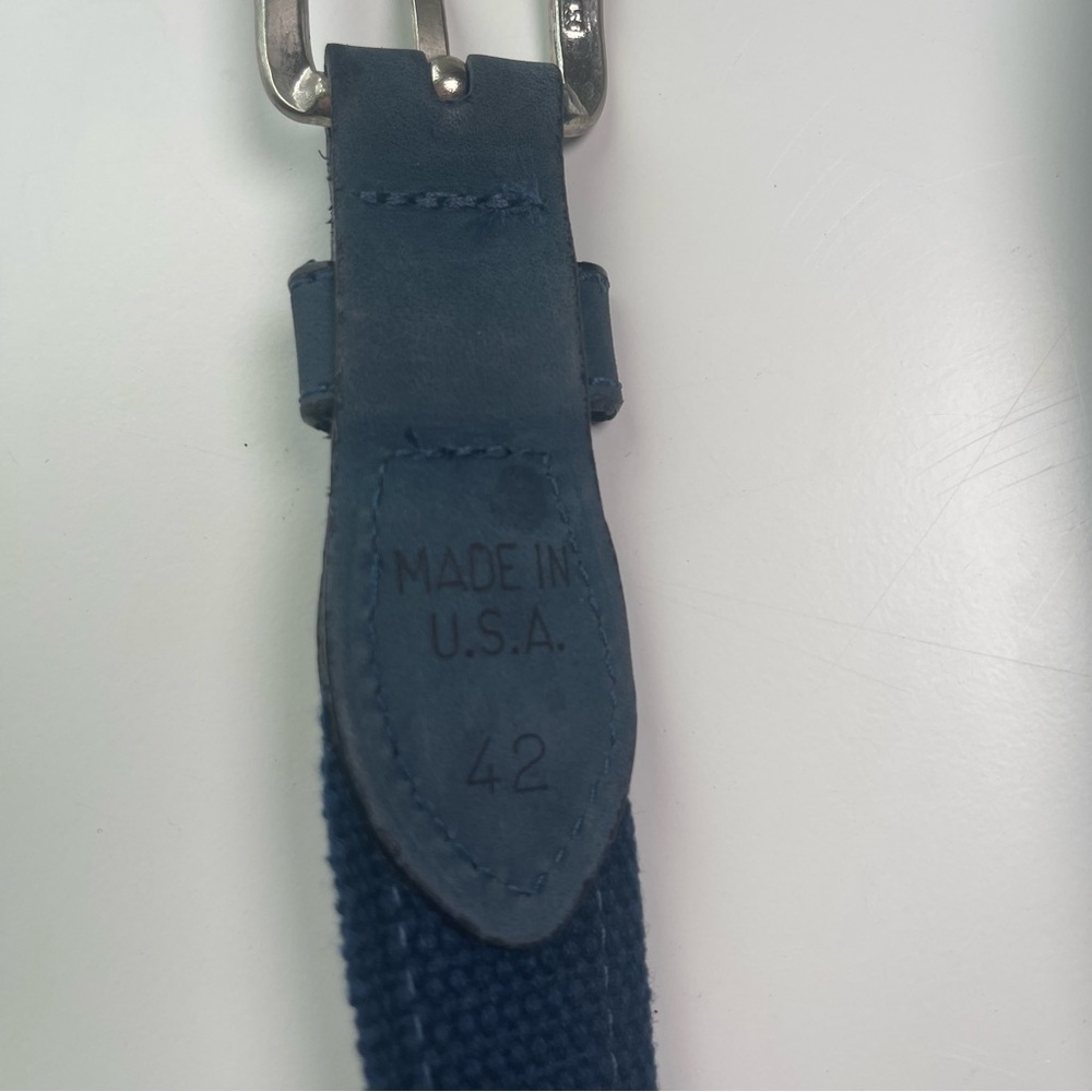 ZEPPELIN Blue Marlin Fish Leather Belt Solid Brass Buckle Made in USA Men’s 42 - Picture 6 of 8